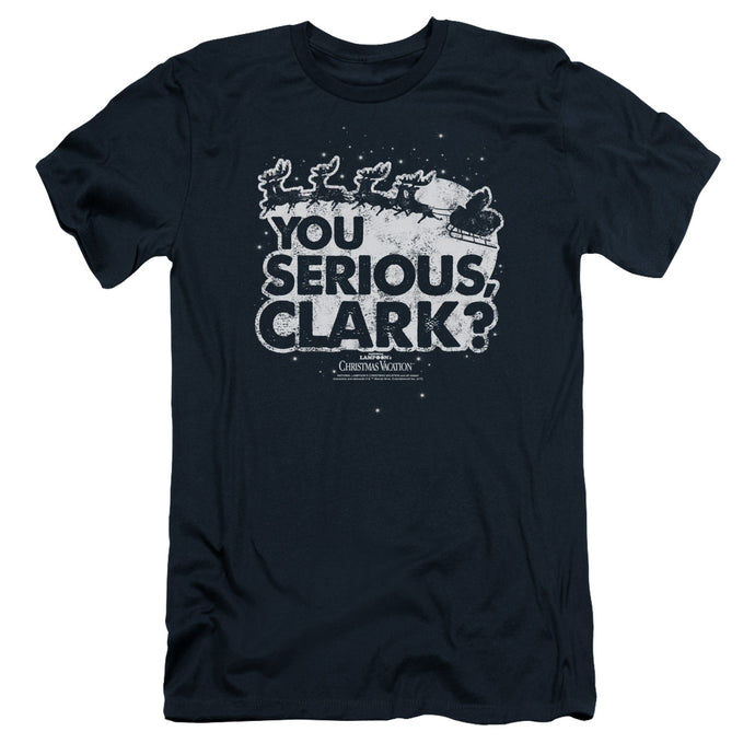 Christmas Vacation You Serious Clark Slim Fit Mens T Shirt Navy Blue