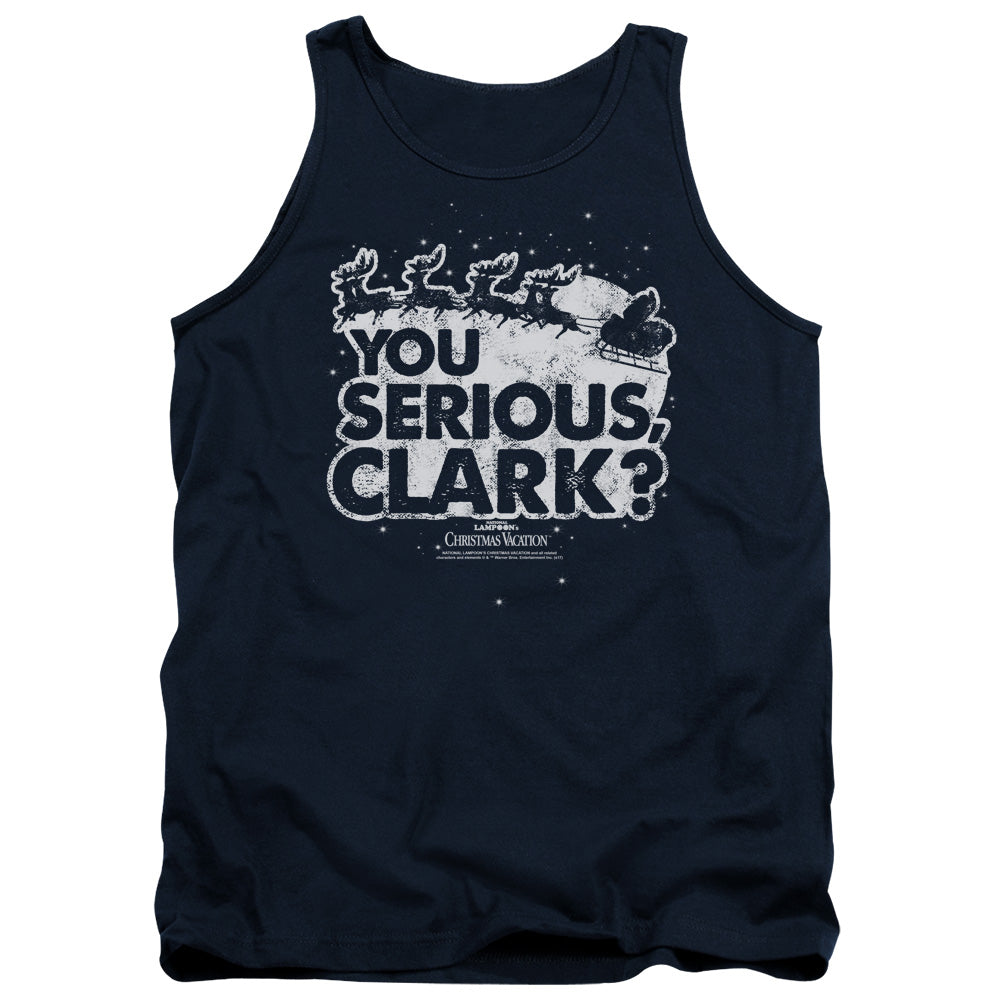 Christmas Vacation You Serious Clark Mens Tank Top Shirt Navy Blue