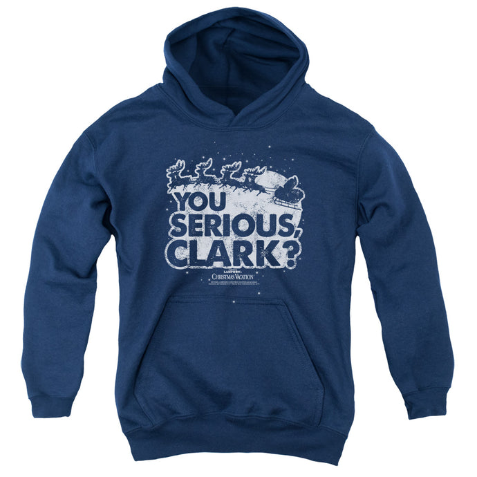 Christmas Vacation You Serious Clark Kids Youth Hoodie Navy Blue