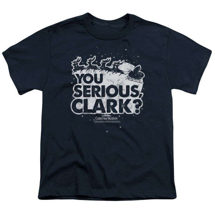 Christmas Vacation You Serious Clark Kids Youth T Shirt Navy Blue