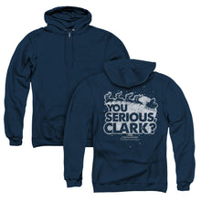 Load image into Gallery viewer, Christmas Vacation You Serious Clark Back Print Zipper Mens Hoodie Navy Blue