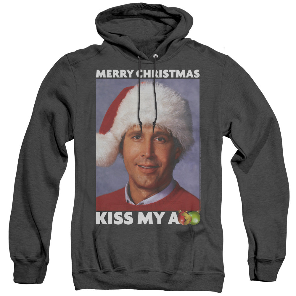 Christmas Vacation Merry Kiss Mens Heather Hoodie Black Officially Licensed