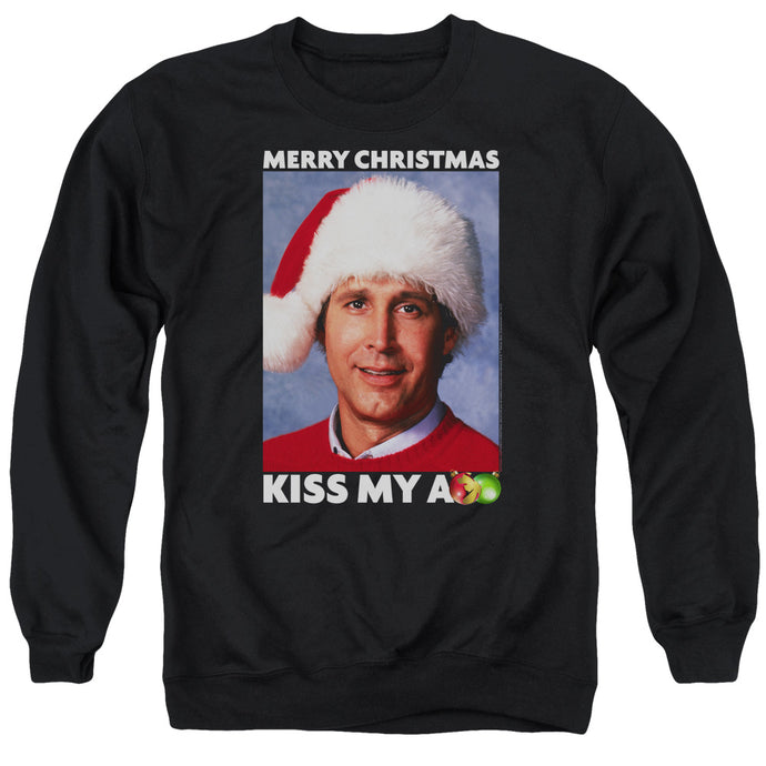 Christmas Vacation Merry Kiss Mens Crewneck Sweatshirt Black