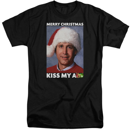 Christmas Vacation Merry Kiss Mens Tall T Shirt Black