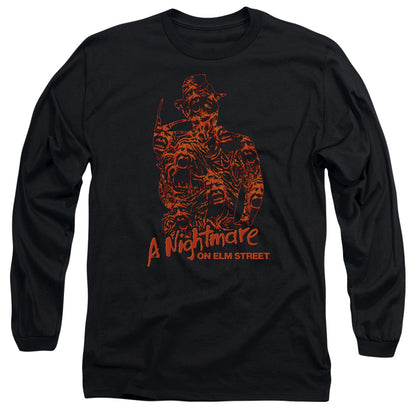 Nightmare On Elm Street Chest Of Souls Mens Long Sleeve Shirt Black