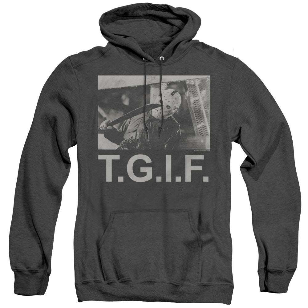 Friday The 13Th Tgif Mens Heather Hoodie Black Officially Licensed