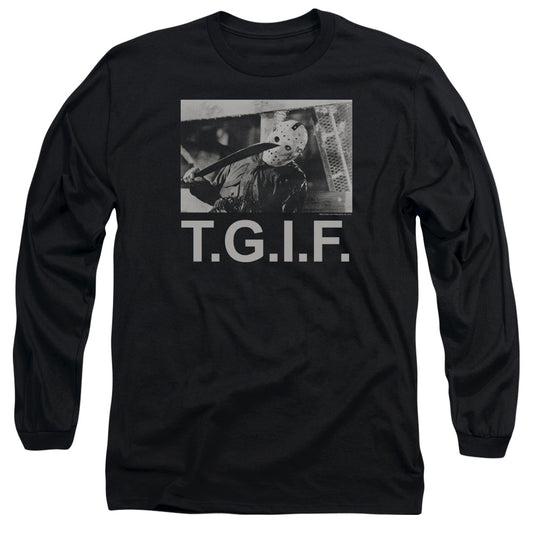 Friday The 13th TGIF Mens Long Sleeve Shirt Black