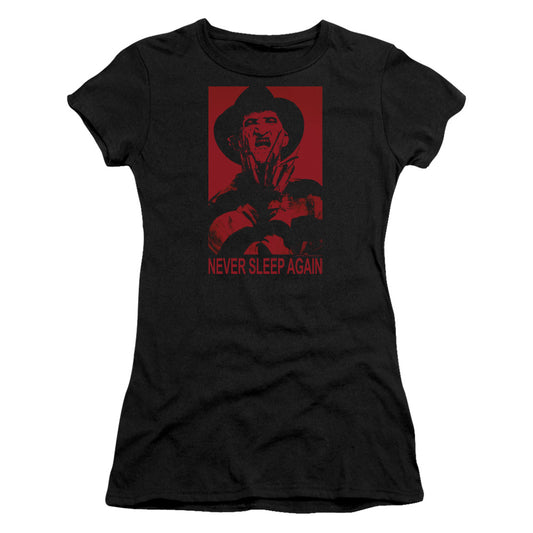 Nightmare On Elm Street Never Sleep Again Junior Sheer Cap Sleeve Womens T Shirt Black