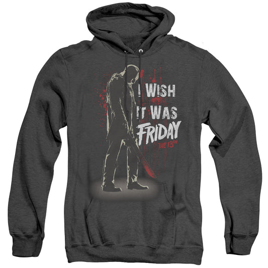 Friday The 13th I Wish It Was Friday Heather Mens Hoodie Black