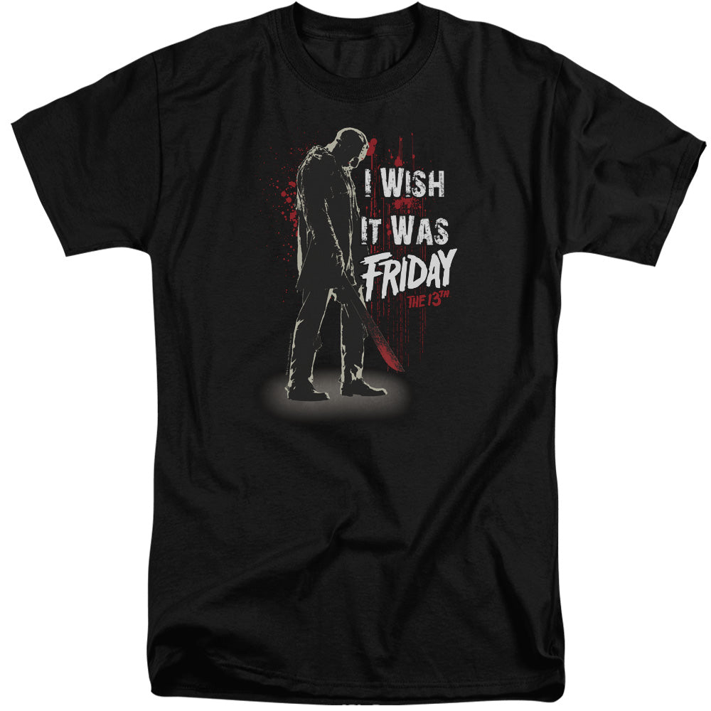 Friday The 13th I Wish It Was Friday Mens Tall T Shirt Black