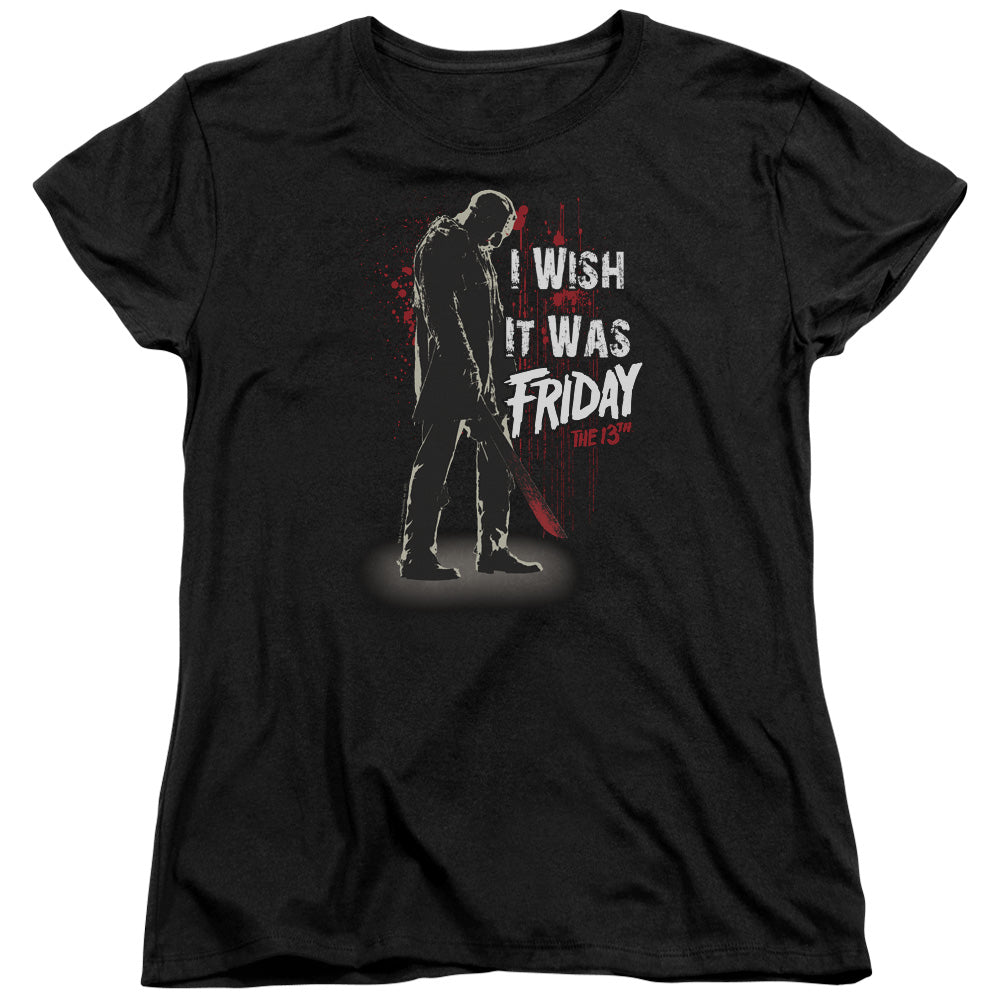 Friday The 13th I Wish It Was Friday Womens T Shirt Black