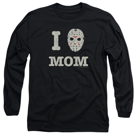 Friday The 13th Mommas Boy Mens Long Sleeve Shirt Black