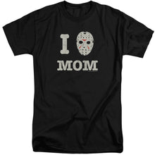 Load image into Gallery viewer, Friday The 13Th Mommas Boy Mens Tall T Shirt Black