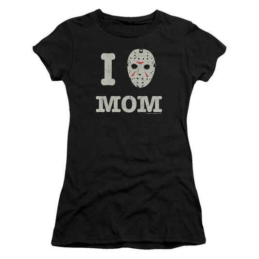 Friday The 13th Mommas Boy Junior Sheer Cap Sleeve Womens T Shirt Black