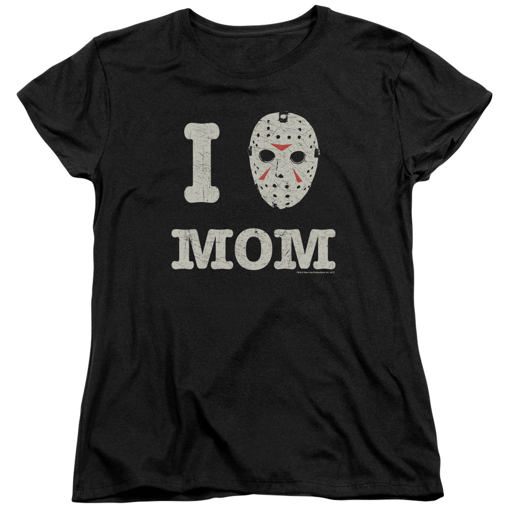 Friday The 13th Mommas Boy Womens T Shirt Black