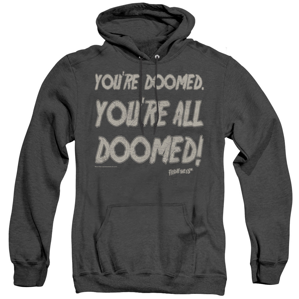 Friday The 13Th Doomed Mens Heather Hoodie Black Officially Licensed