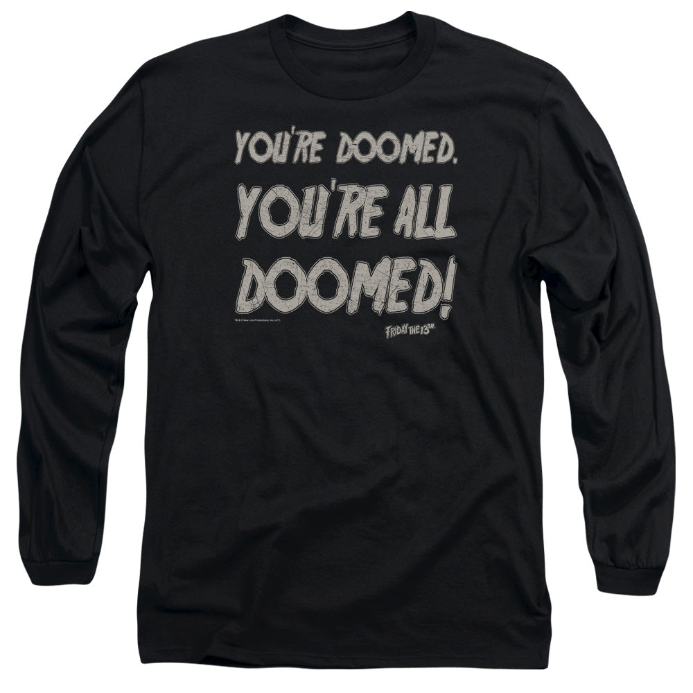 Friday The 13th Doomed Mens Long Sleeve Shirt Black