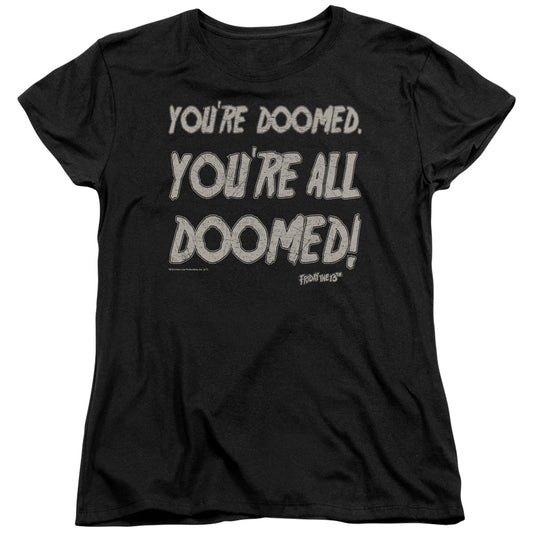 Friday The 13th Doomed Womens T Shirt Black