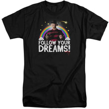 Load image into Gallery viewer, Friday The 13Th Follow Your Dreams Mens Tall T Shirt Black