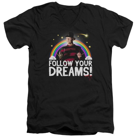Friday The 13th Follow Your Dreams Mens Slim Fit V-Neck T Shirt Black