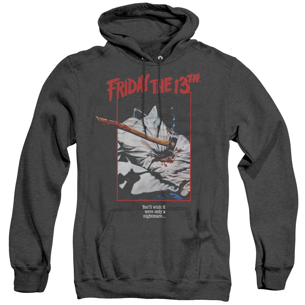 Friday The 13Th Axe Poster Mens Heather Hoodie Black Officially Licensed