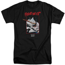 Load image into Gallery viewer, Friday The 13Th Axe Poster Mens Tall T Shirt Black