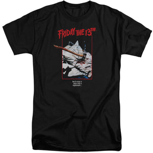 Friday The 13Th Axe Poster Mens Tall T Shirt Black