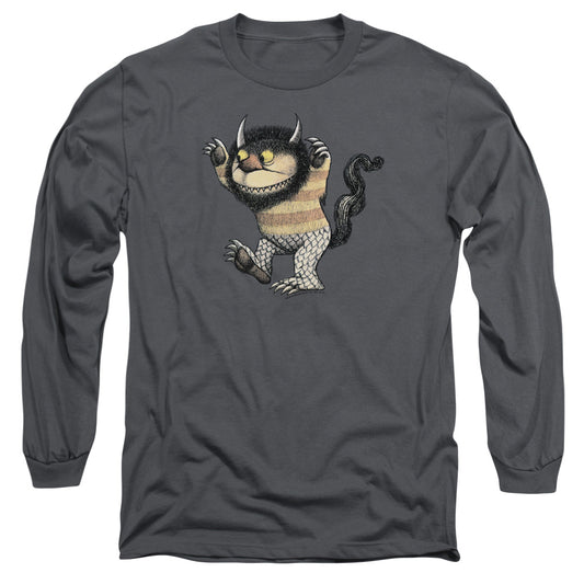 Where The Wild Things Are Carol Mens Long Sleeve Shirt Charcoal