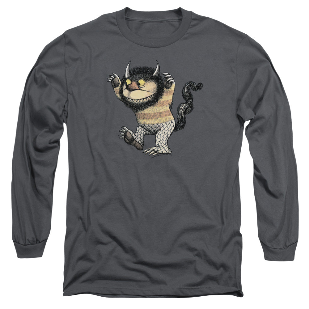 Where The Wild Things Are Carol Mens Long Sleeve Shirt Charcoal