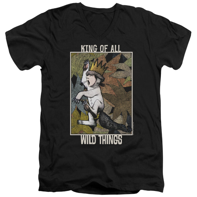 Where The Wild Things Are King Of All Wild Things Mens Slim Fit V-Neck T Shirt Black
