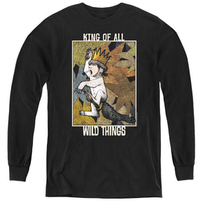 Where The Wild Things Are King Of All Wild Things Long Sleeve Kids Youth T Shirt Black