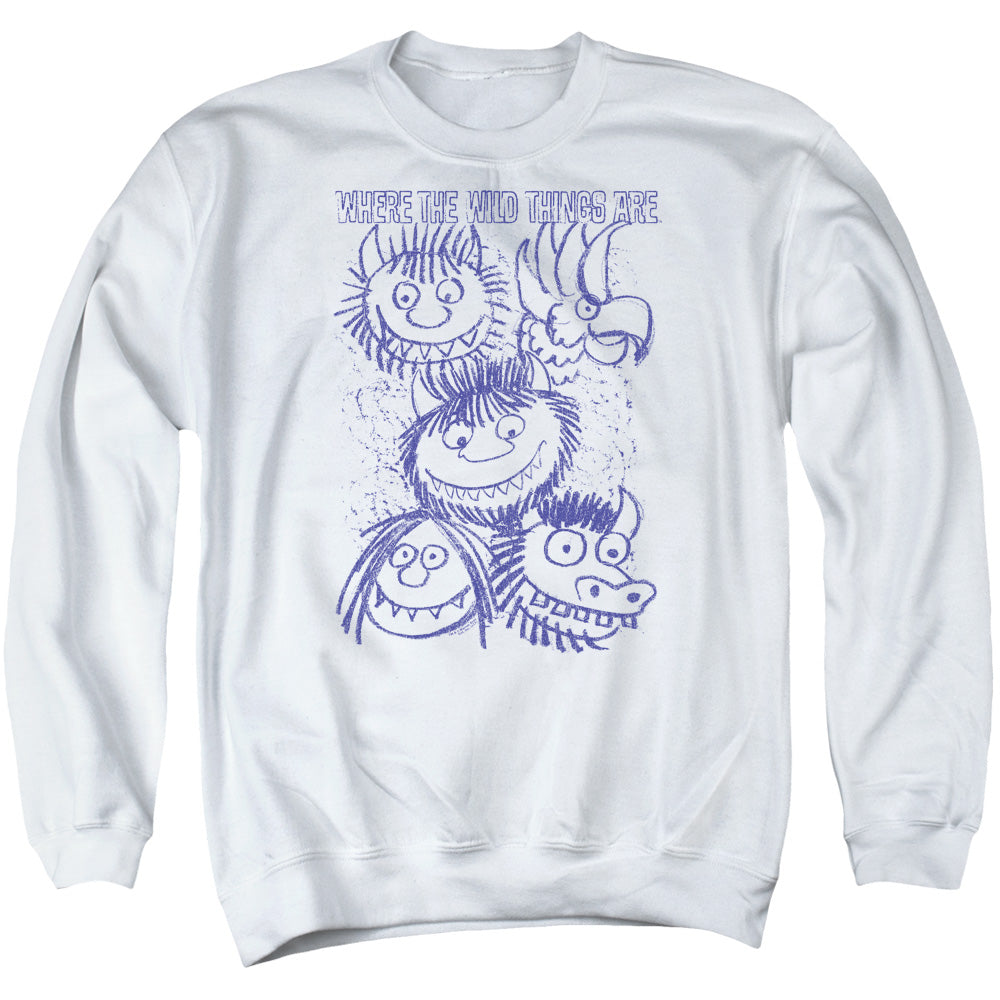 Where The Wild Things Are Wild Sketch Mens Crewneck Sweatshirt White