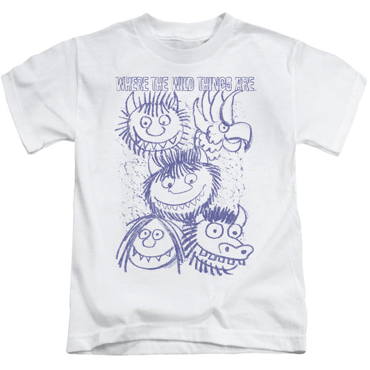 Where The Wild Things Are Wild Sketch Juvenile Kids Youth T Shirt White