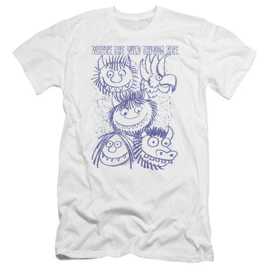 Where The Wild Things Are Wild Sketch Premium Bella Canvas Slim Fit Mens T Shirt White