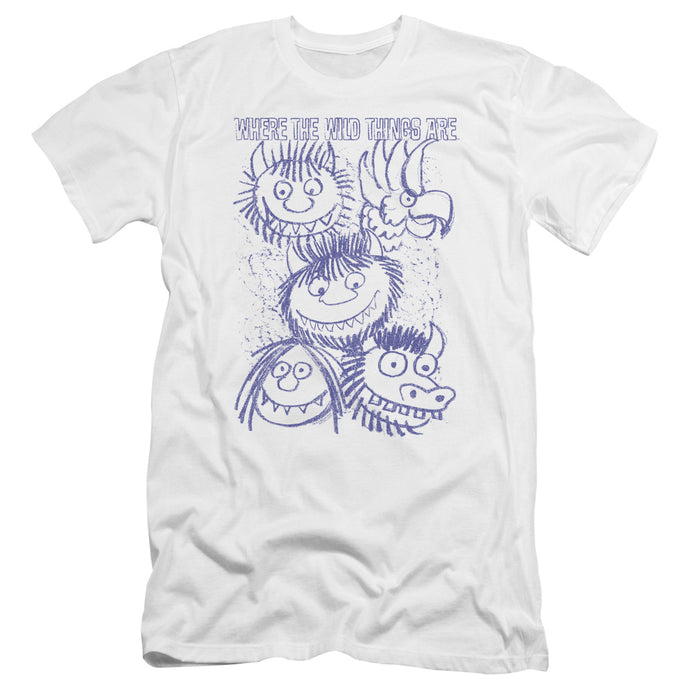 Where The Wild Things Are Wild Sketch Premium Bella Canvas Slim Fit Mens T Shirt White