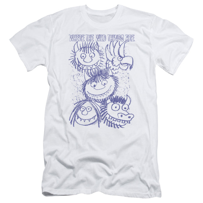 Where The Wild Things Are Wild Sketch Slim Fit Mens T Shirt White