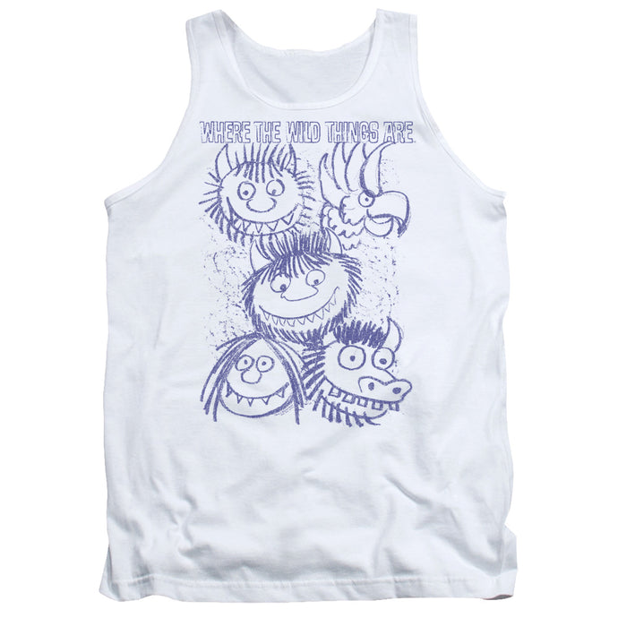 Where The Wild Things Are Wild Sketch Mens Tank Top Shirt White