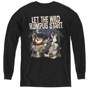 Where The Wild Things Are Wild Rumpus Long Sleeve Kids Youth T Shirt Black