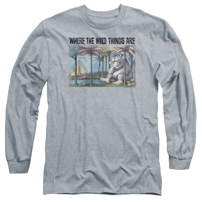 Where The Wild Things Are Cover Art Mens Long Sleeve Shirt Athletic Heather