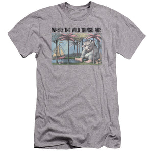 Where The Wild Things Are Cover Art Premium Bella Canvas Slim Fit Mens T Shirt Athletic Heather