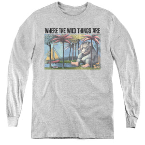 Where The Wild Things Are Cover Art Long Sleeve Kids Youth T Shirt Athletic Heather