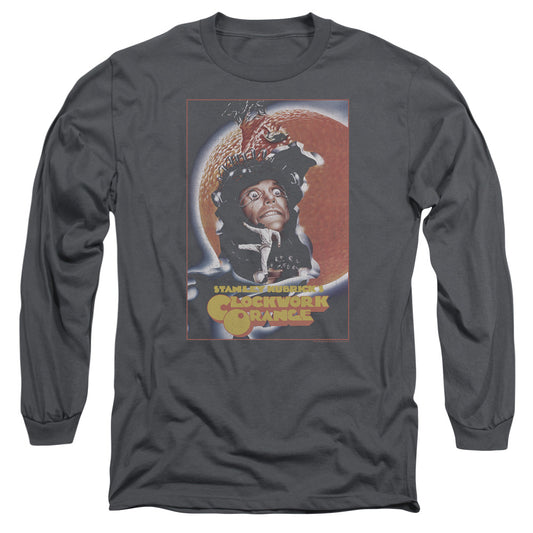 A Clockwork Orange Distressed Poster Mens Long Sleeve Shirt Charcoal