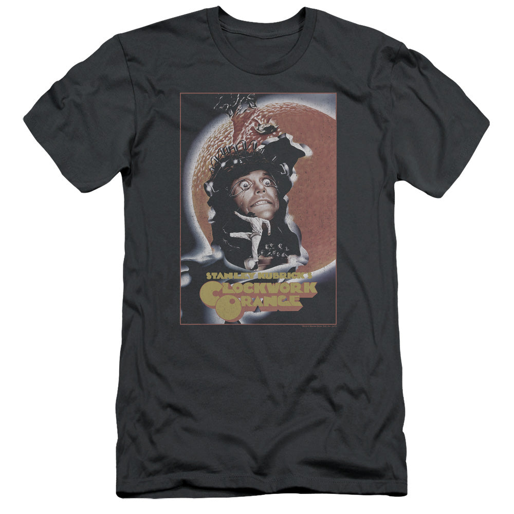 A Clockwork Orange Distressed Poster Slim Fit Mens T Shirt Charcoal