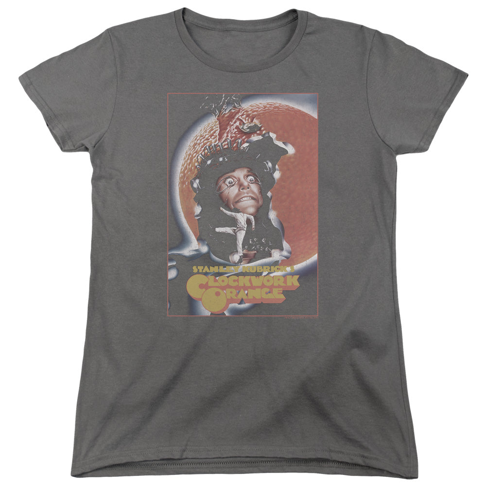 A Clockwork Orange Distressed Poster Womens T Shirt Charcoal