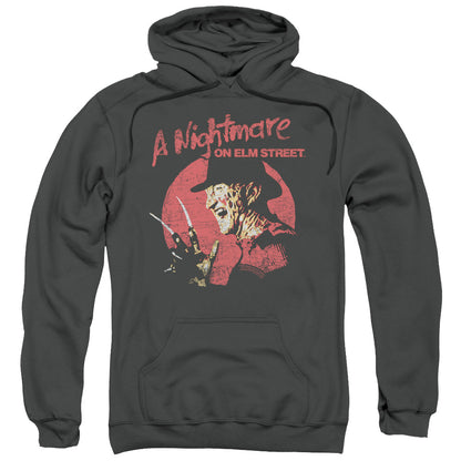 Nightmare On Elm Street Freddy Circle Mens Hoodie Charcoal
