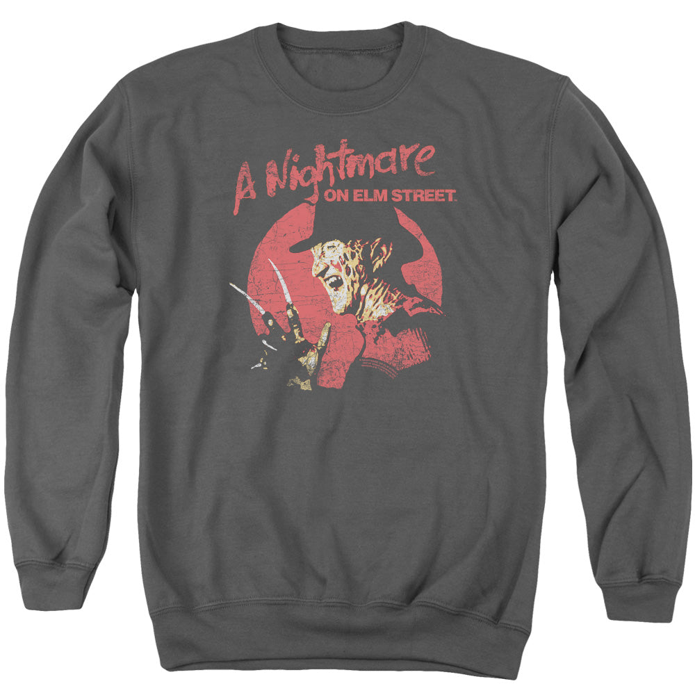 Nightmare On Elm Street Freddy Circle Mens Crewneck Sweatshirt Charcoal