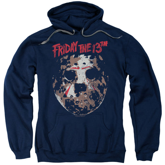 Friday The 13th Rough Mask Mens Hoodie Navy Blue