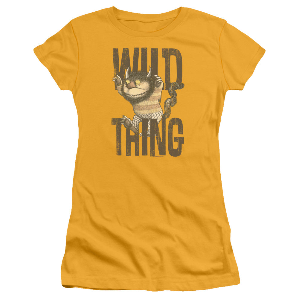 Where The Wild Things Are Wild Thing Junior Sheer Cap Sleeve Womens T Shirt Gold