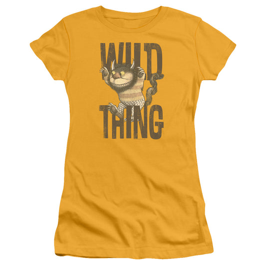 Where The Wild Things Are Wild Thing Junior Sheer Cap Sleeve Womens T Shirt Gold