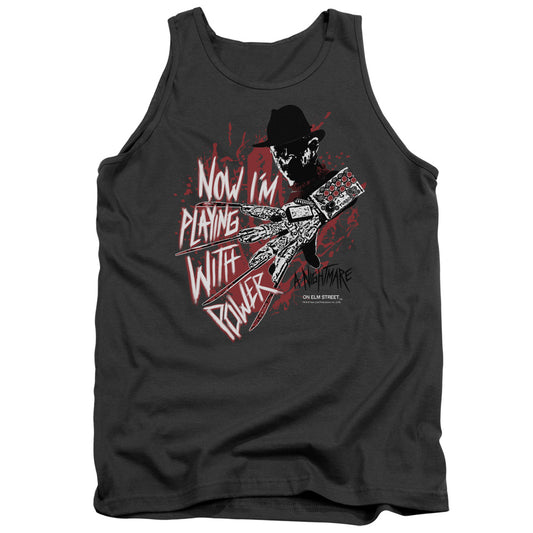 Nightmare On Elm Street Playing With Power Mens Tank Top Shirt Charcoal